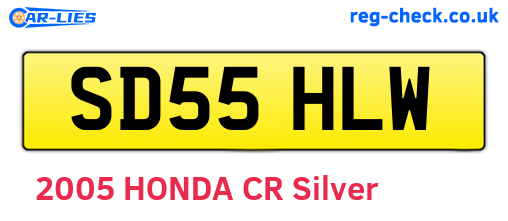 SD55HLW are the vehicle registration plates.