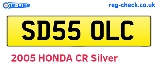SD55OLC are the vehicle registration plates.