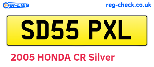 SD55PXL are the vehicle registration plates.