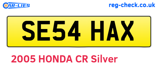 SE54HAX are the vehicle registration plates.