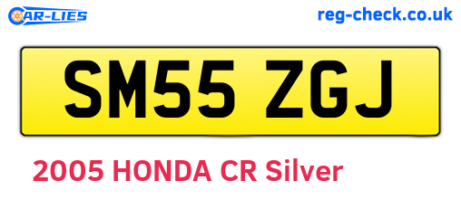 SM55ZGJ are the vehicle registration plates.