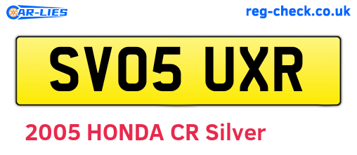 SV05UXR are the vehicle registration plates.