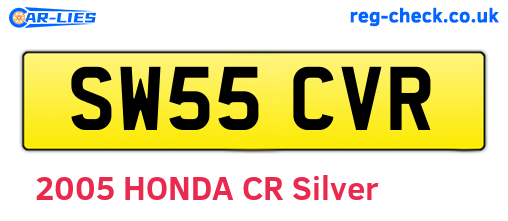 SW55CVR are the vehicle registration plates.