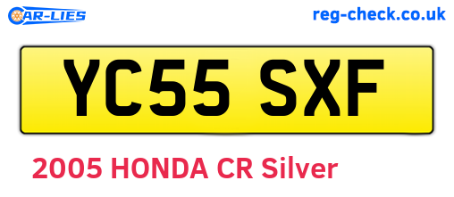 YC55SXF are the vehicle registration plates.