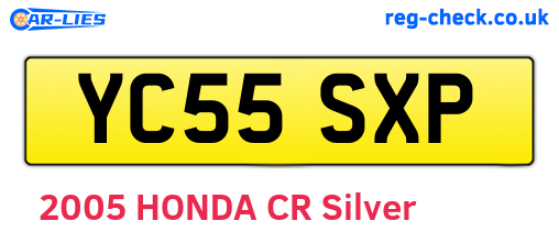 YC55SXP are the vehicle registration plates.