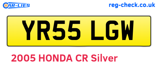 YR55LGW are the vehicle registration plates.