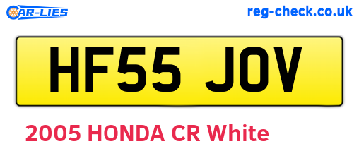 HF55JOV are the vehicle registration plates.