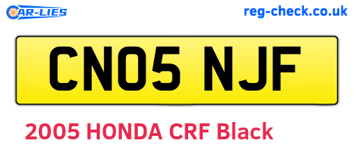 CN05NJF are the vehicle registration plates.