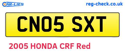 CN05SXT are the vehicle registration plates.