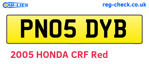 PN05DYB are the vehicle registration plates.