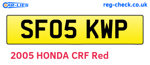 SF05KWP are the vehicle registration plates.