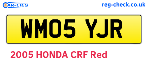 WM05YJR are the vehicle registration plates.