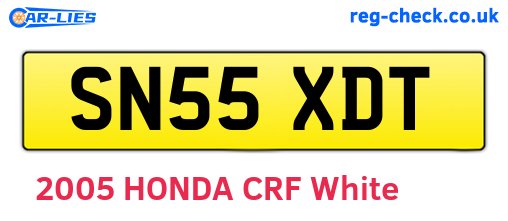 SN55XDT are the vehicle registration plates.