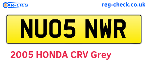 NU05NWR are the vehicle registration plates.