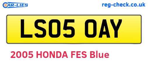 LS05OAY are the vehicle registration plates.
