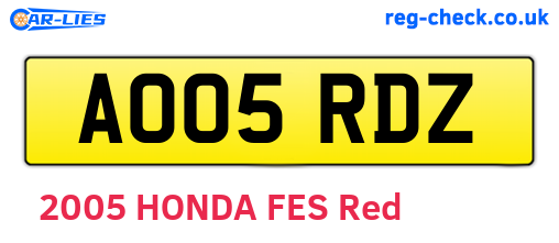 AO05RDZ are the vehicle registration plates.