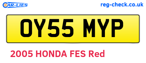 OY55MYP are the vehicle registration plates.