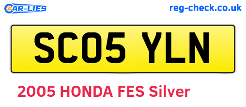 SC05YLN are the vehicle registration plates.