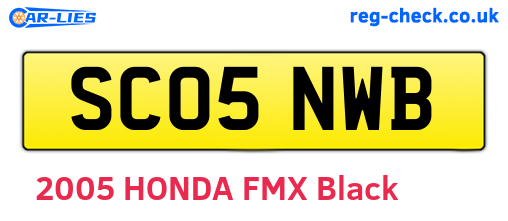 SC05NWB are the vehicle registration plates.