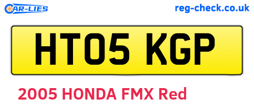 HT05KGP are the vehicle registration plates.