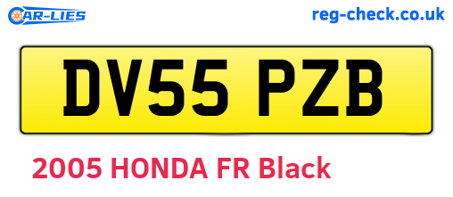 DV55PZB are the vehicle registration plates.