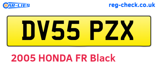 DV55PZX are the vehicle registration plates.