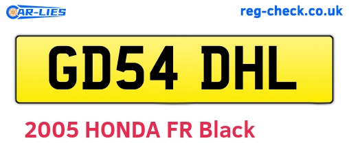 GD54DHL are the vehicle registration plates.