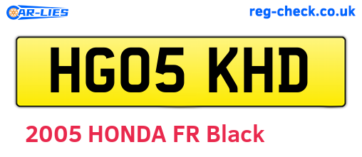 HG05KHD are the vehicle registration plates.