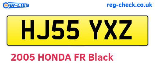 HJ55YXZ are the vehicle registration plates.
