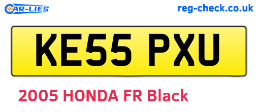 KE55PXU are the vehicle registration plates.