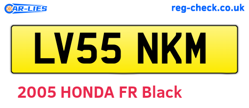 LV55NKM are the vehicle registration plates.