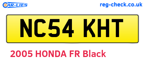 NC54KHT are the vehicle registration plates.