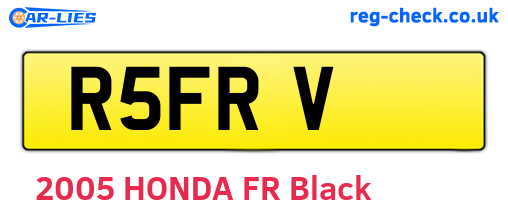 R5FRV are the vehicle registration plates.