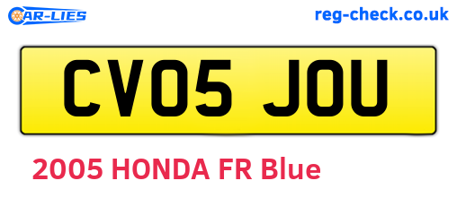 CV05JOU are the vehicle registration plates.