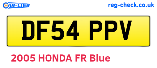 DF54PPV are the vehicle registration plates.