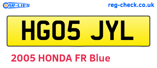 HG05JYL are the vehicle registration plates.