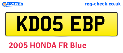 KD05EBP are the vehicle registration plates.