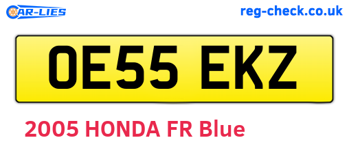 OE55EKZ are the vehicle registration plates.