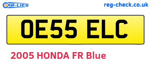 OE55ELC are the vehicle registration plates.