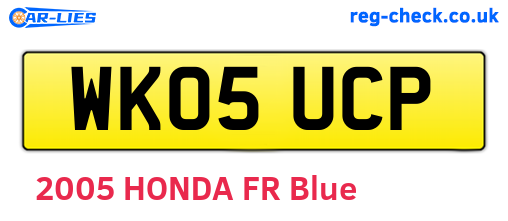 WK05UCP are the vehicle registration plates.