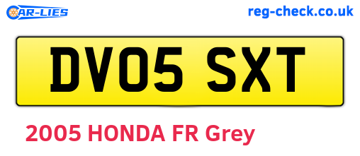DV05SXT are the vehicle registration plates.