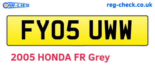 FY05UWW are the vehicle registration plates.