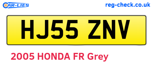 HJ55ZNV are the vehicle registration plates.