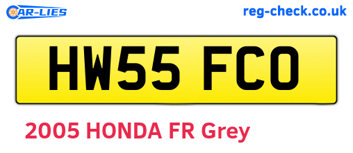 HW55FCO are the vehicle registration plates.