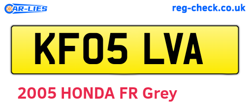 KF05LVA are the vehicle registration plates.