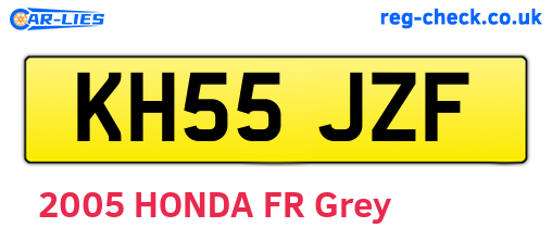 KH55JZF are the vehicle registration plates.