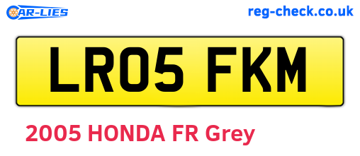 LR05FKM are the vehicle registration plates.