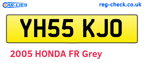 YH55KJO are the vehicle registration plates.