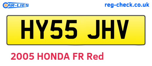 HY55JHV are the vehicle registration plates.