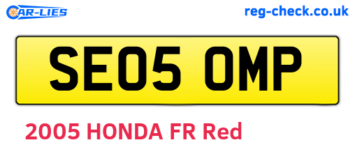SE05OMP are the vehicle registration plates.